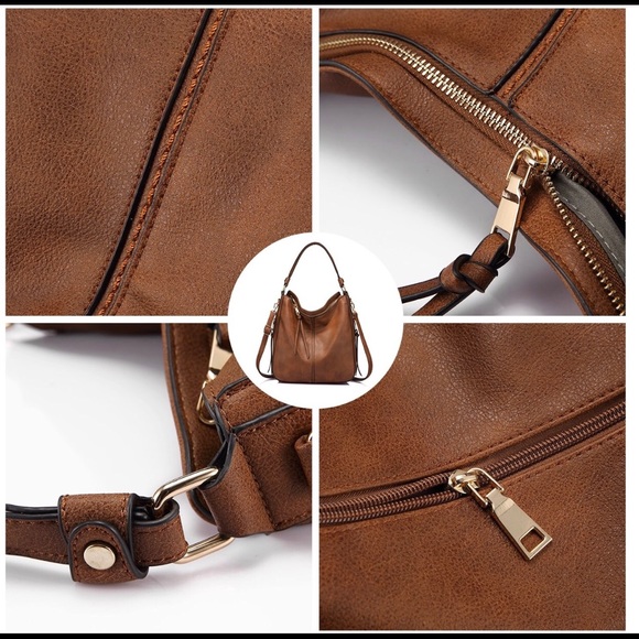 Faux leather hobo bucket bag NEW - Picture 5 of 8